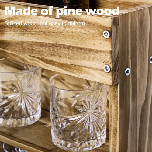 Millwood Pines Detweiler 5 Bottle Solid Wood Wall Mounted Wine Bottle